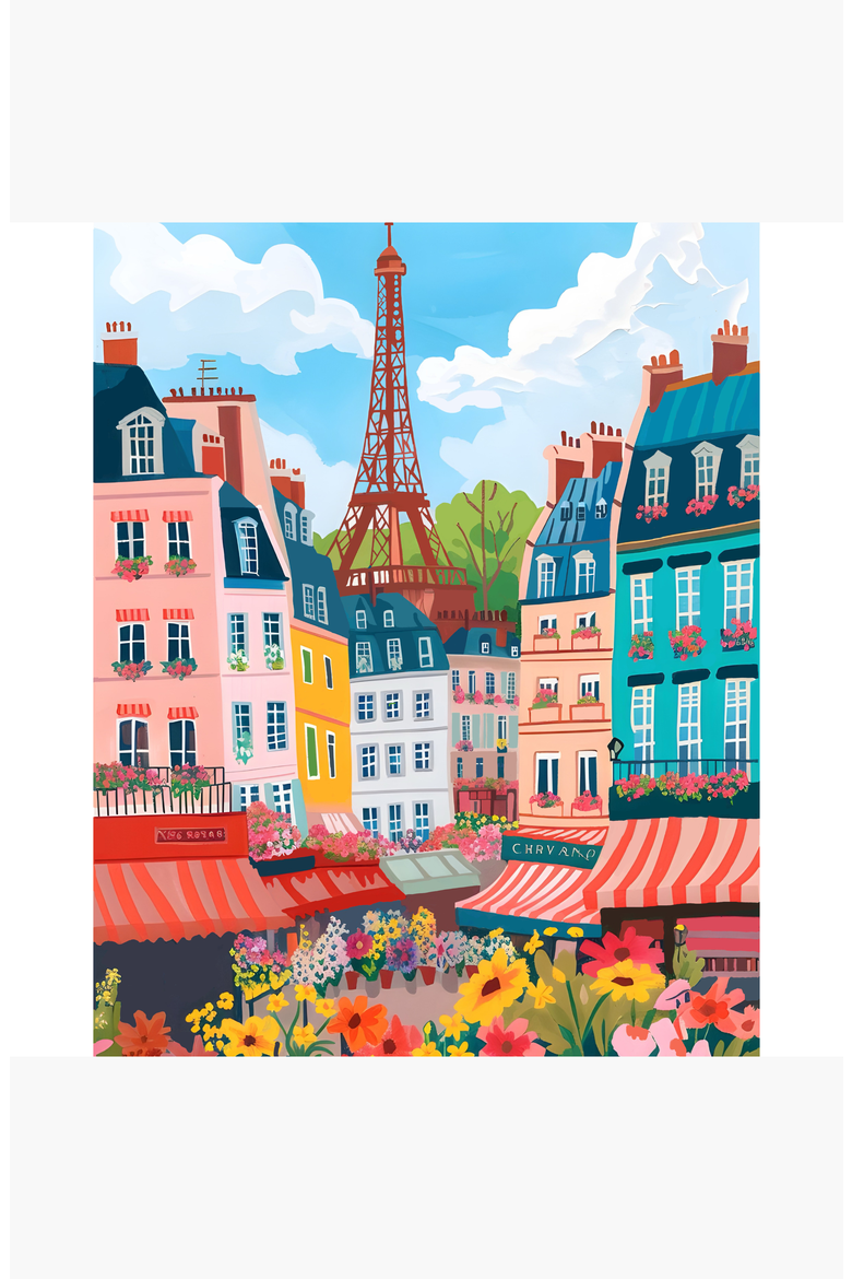 Paris Flower Market Paint by Numbers Kit, Alternate, color, Multicolor