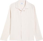 Wax London Corey Twisted Stripe Long Sleeve Cotton Camp Shirt
