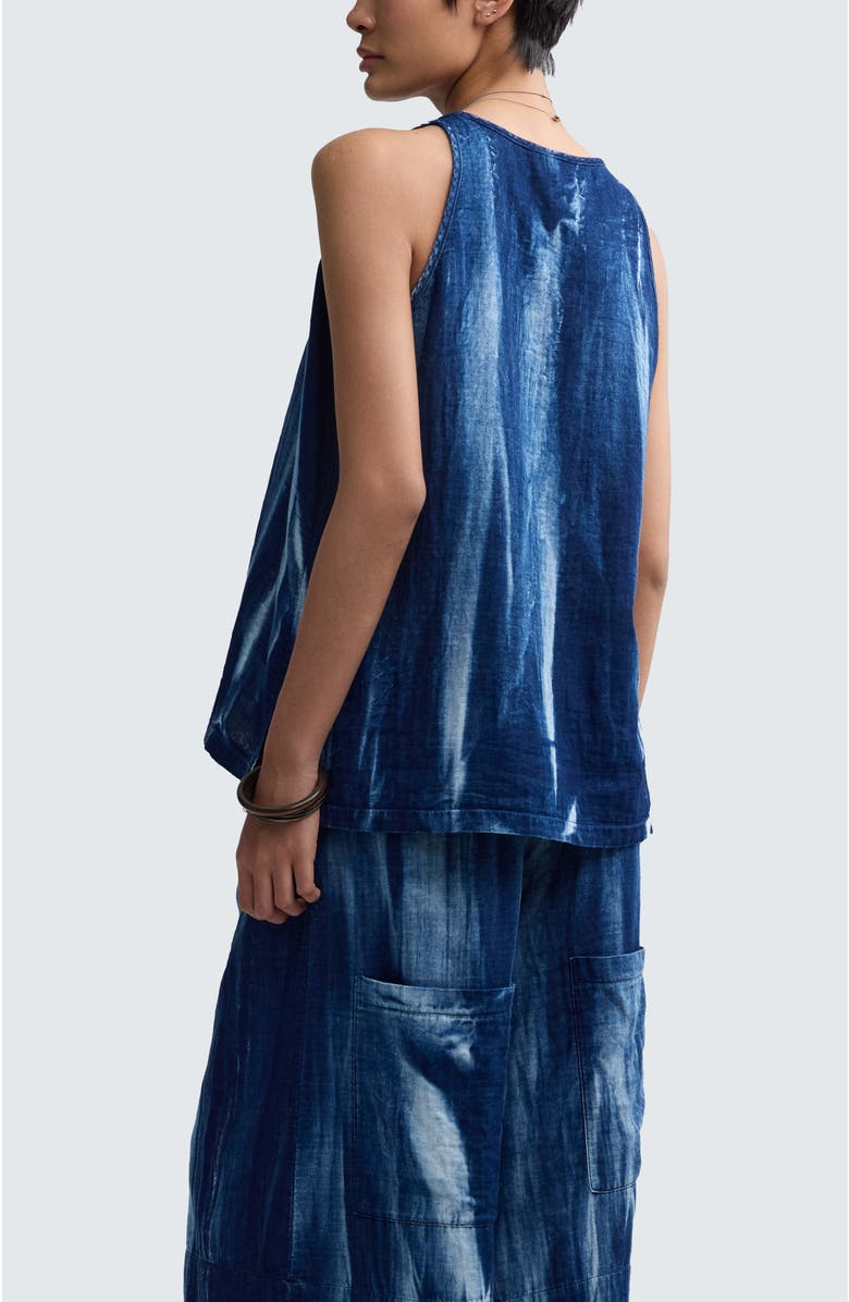 LUUKAA Harper Batik-effect Muslin Top, Alternate, color, Candy Sky