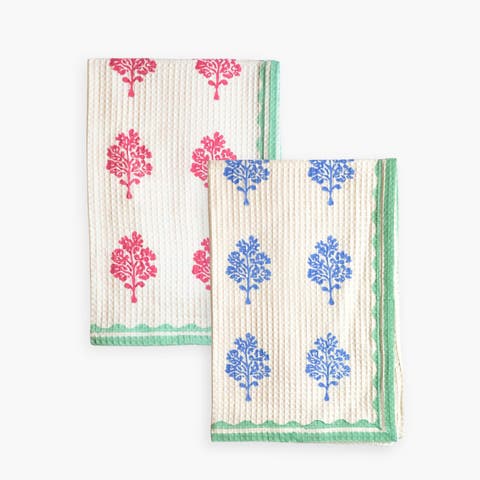 Sara Cotton Waffle Kitchen Towel Set Of 2