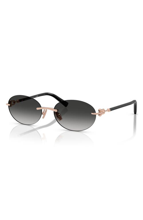 Tiffany & Co . 56mm Gradient Oval Sunglasses In Gold