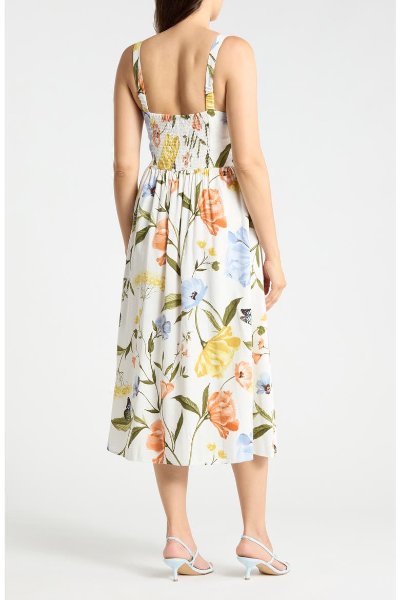 Keyhole Midi Dress, Alternate, color, WHIMSICAL FLORAL