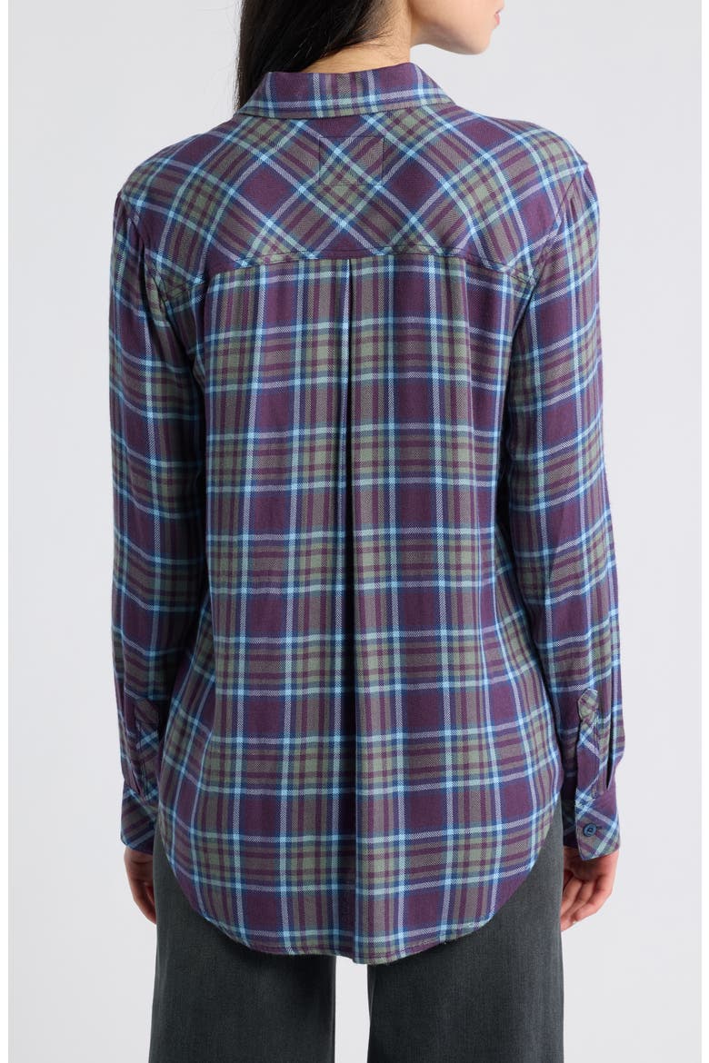 Hunter Plaid Button Shirt, Alternate, color, BLACKBERRY SAGE ICE