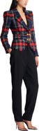 Balmain Belted plaid tweed jacket