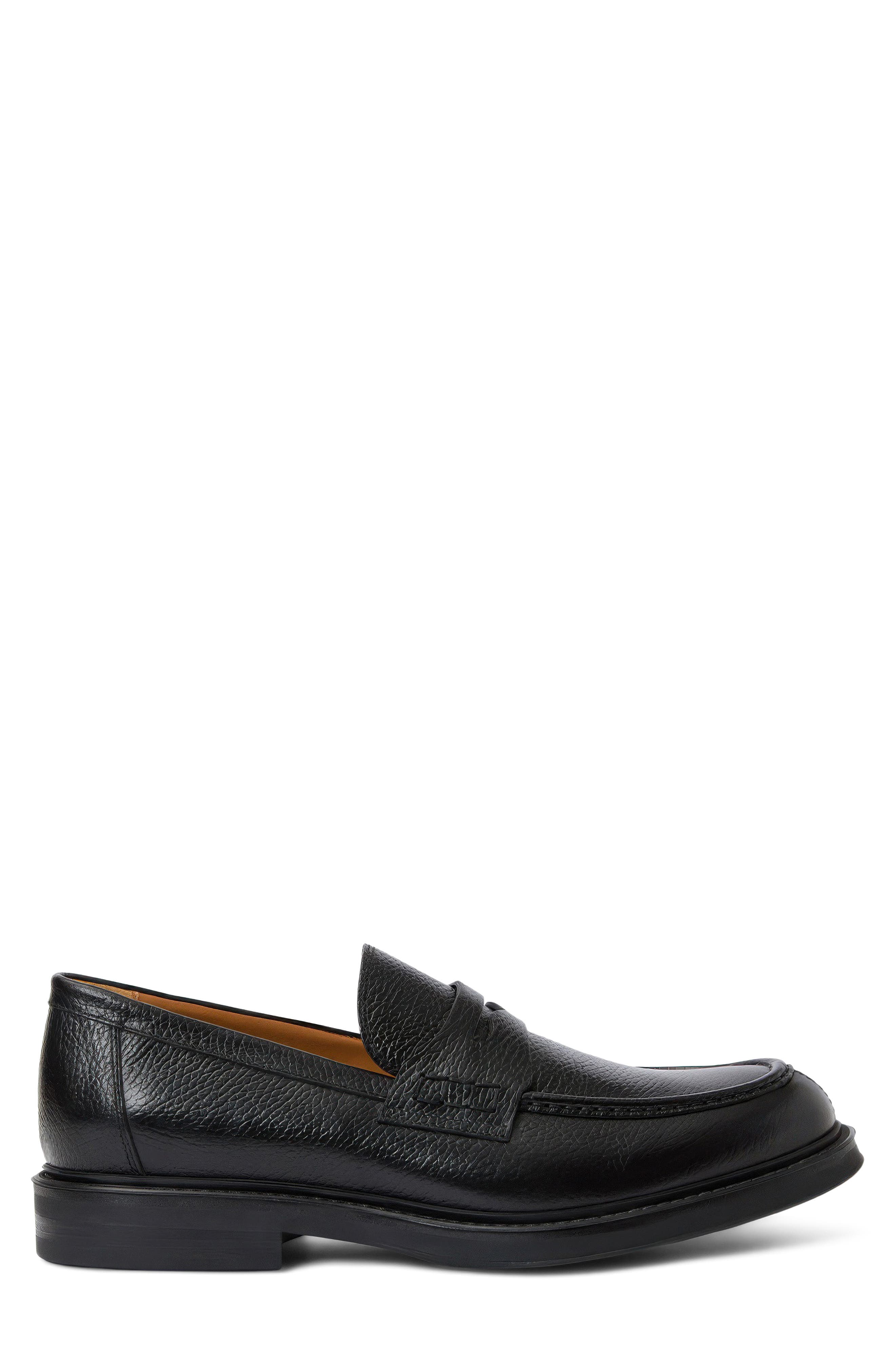 Bergamo Water Repellent Penny Loafer, Alternate, color, BLACK TUMBLED