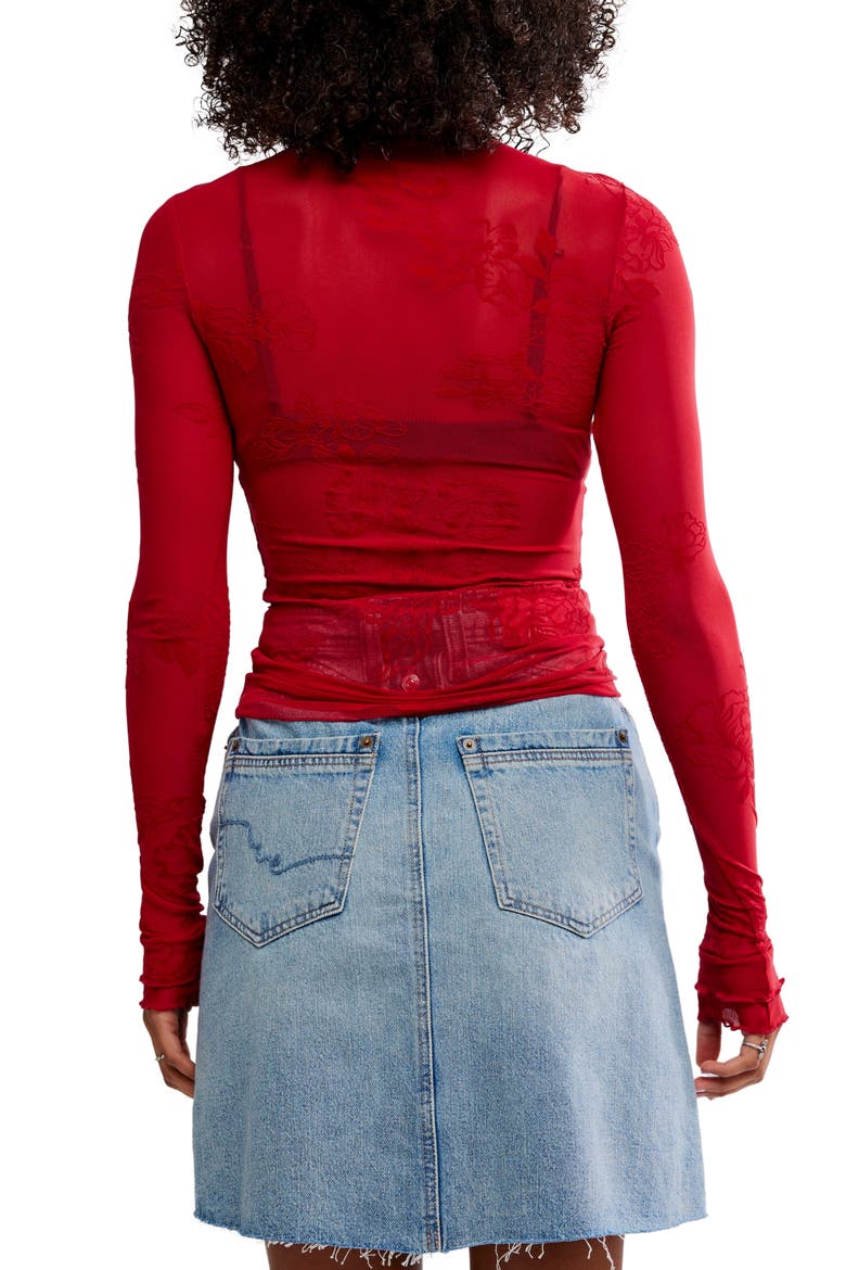You Decide Lace Mesh Top, Alternate, color, DEEP CHERRY