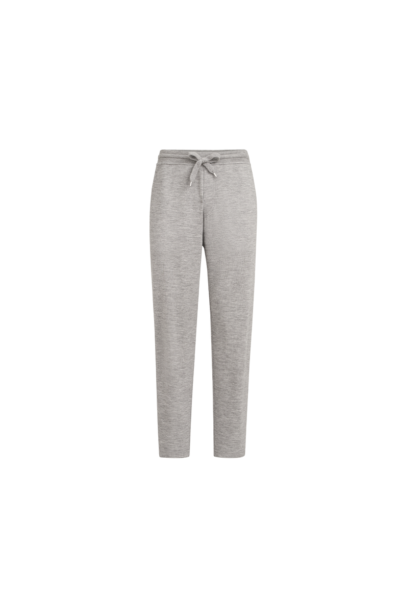 Cashmere and silk French terry trousers, Alternate, color, Grey