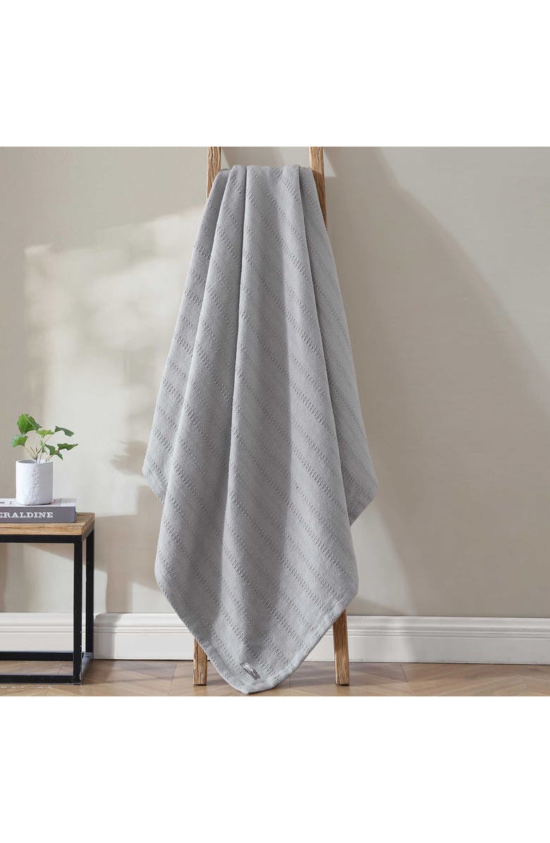 Eddie Bauer Variegated Weave Stripe Cotton Blanket, Alternate, color, Grey