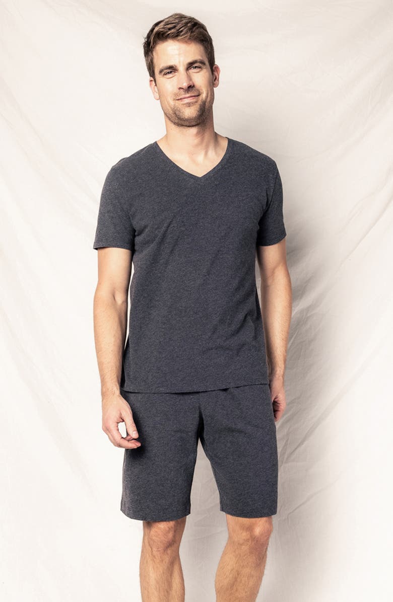 Petite Plume Pima Cotton Pajama Shorts, Alternate, color, Grey