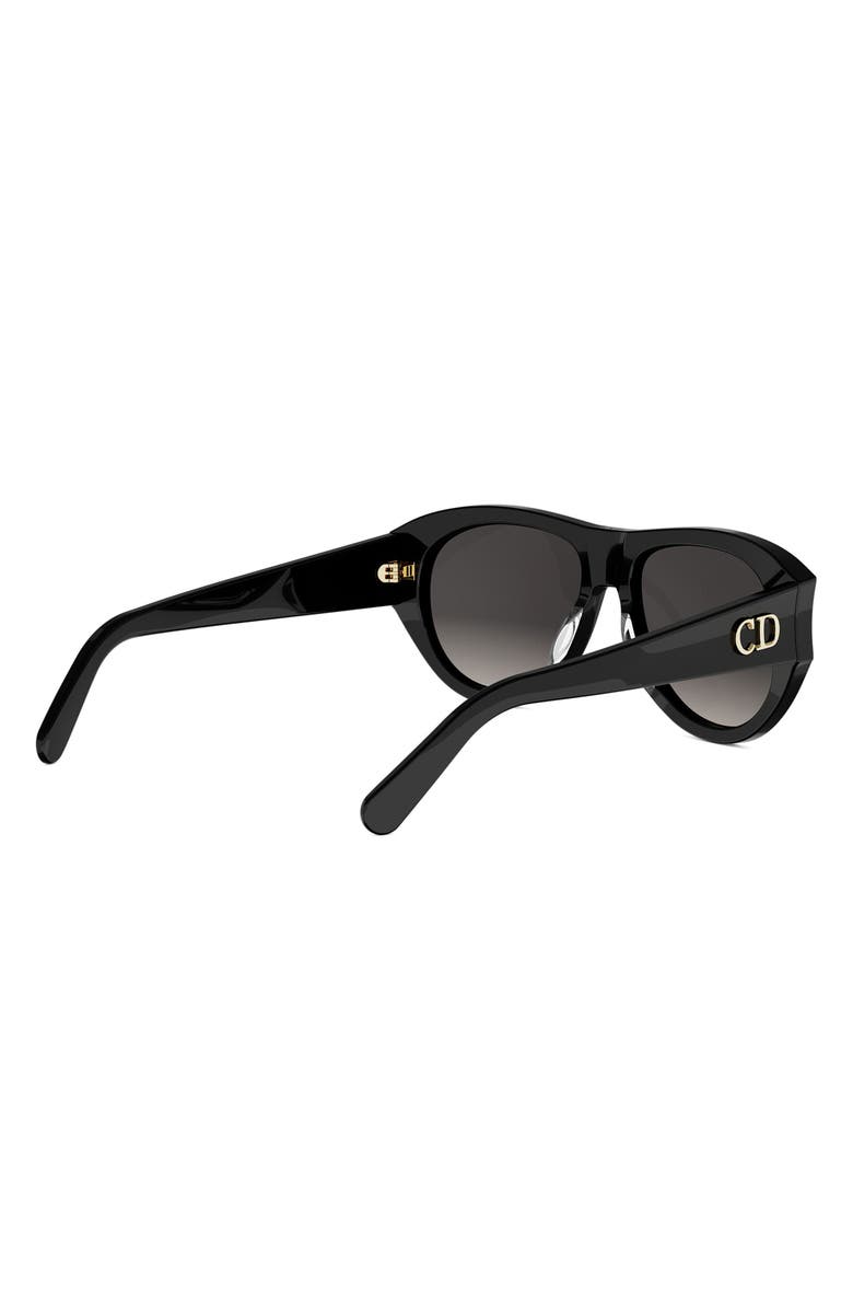 DIOR Glow A1I Gradient Pilot Sunglasses, Alternate, color, Shiny Black / Gradient Smoke