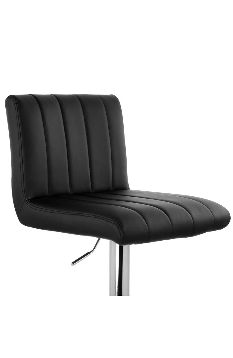 Elama 2 Piece Tufted Faux Leather Adjustable Bar Stool, Alternate, color, Black