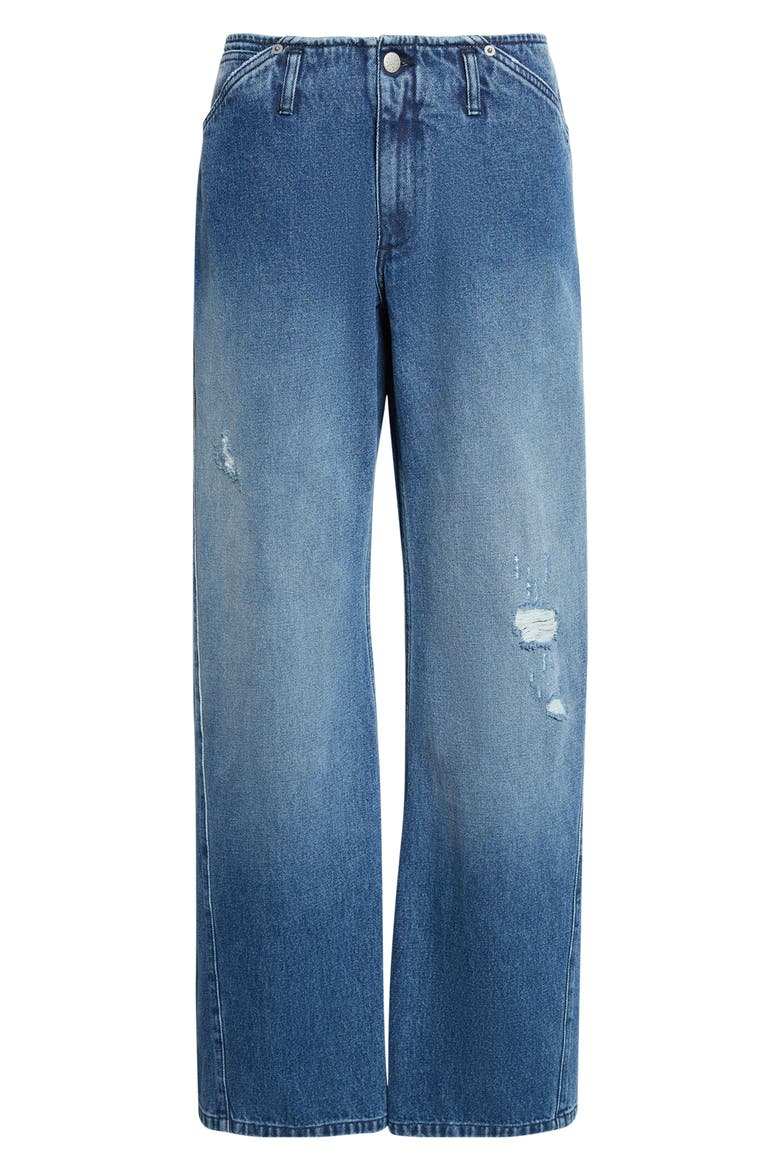 Lonati Ripped Cotton Straight Leg Jeans, Alternate, color, DENIM