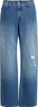 Paloma Wool Lonati Ripped Cotton Straight Leg Jeans