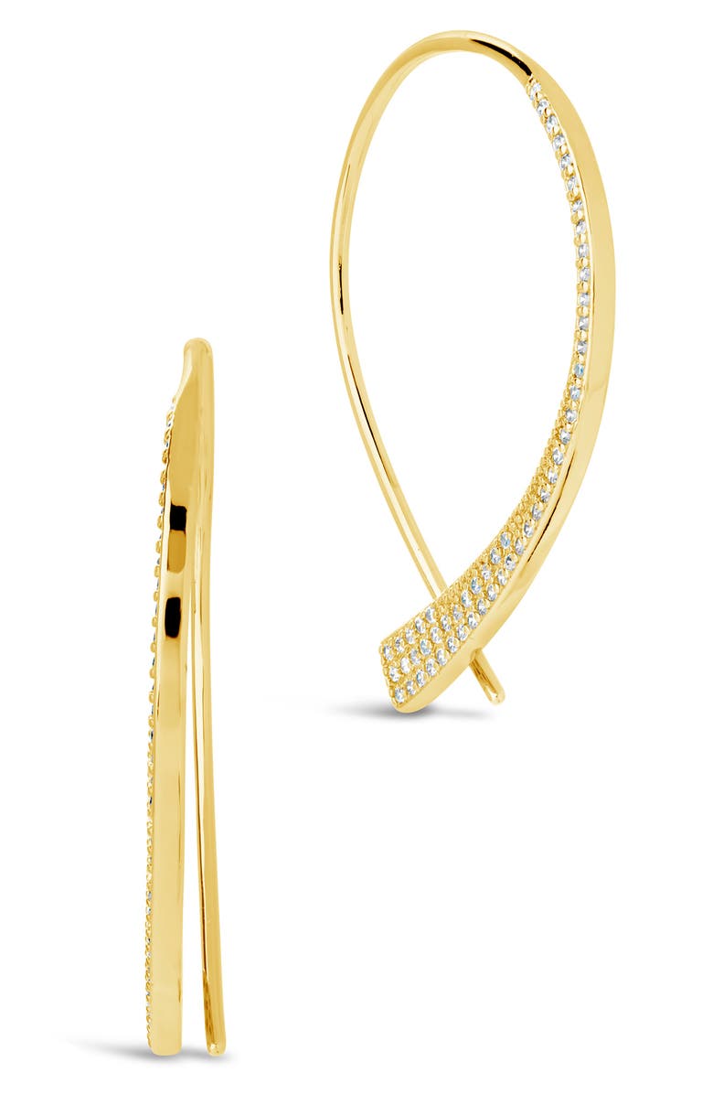 Sterling Forever Carlotta CZ Threader Earrings, Main, color, Gold