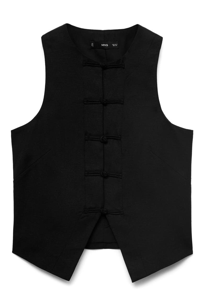 Woven Vest, Alternate, color, BLACK