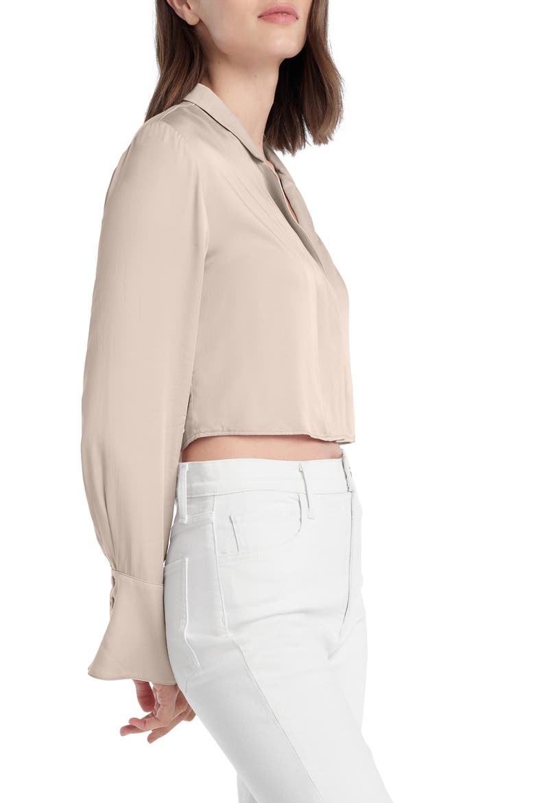 The Cropped Lily Print Top, Alternate, color, DUSTY PINK