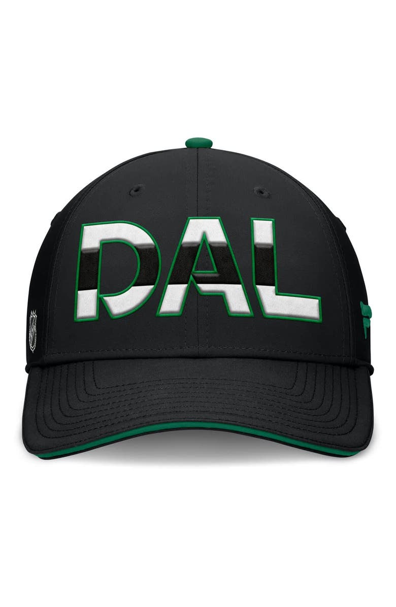 FANATICS Men's Fanatics Black/Green Dallas Stars Authentic Pro Rink Team Code Flex Hat, Alternate, color, 