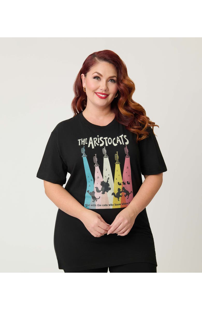 Unique Vintage Unisex Graphic Tee, Alternate, color, Black Cat Print
