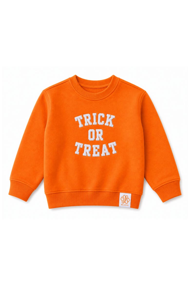 Trick-or-Treat Halloween Crewneck Sweatshirt, Main, color, Orange