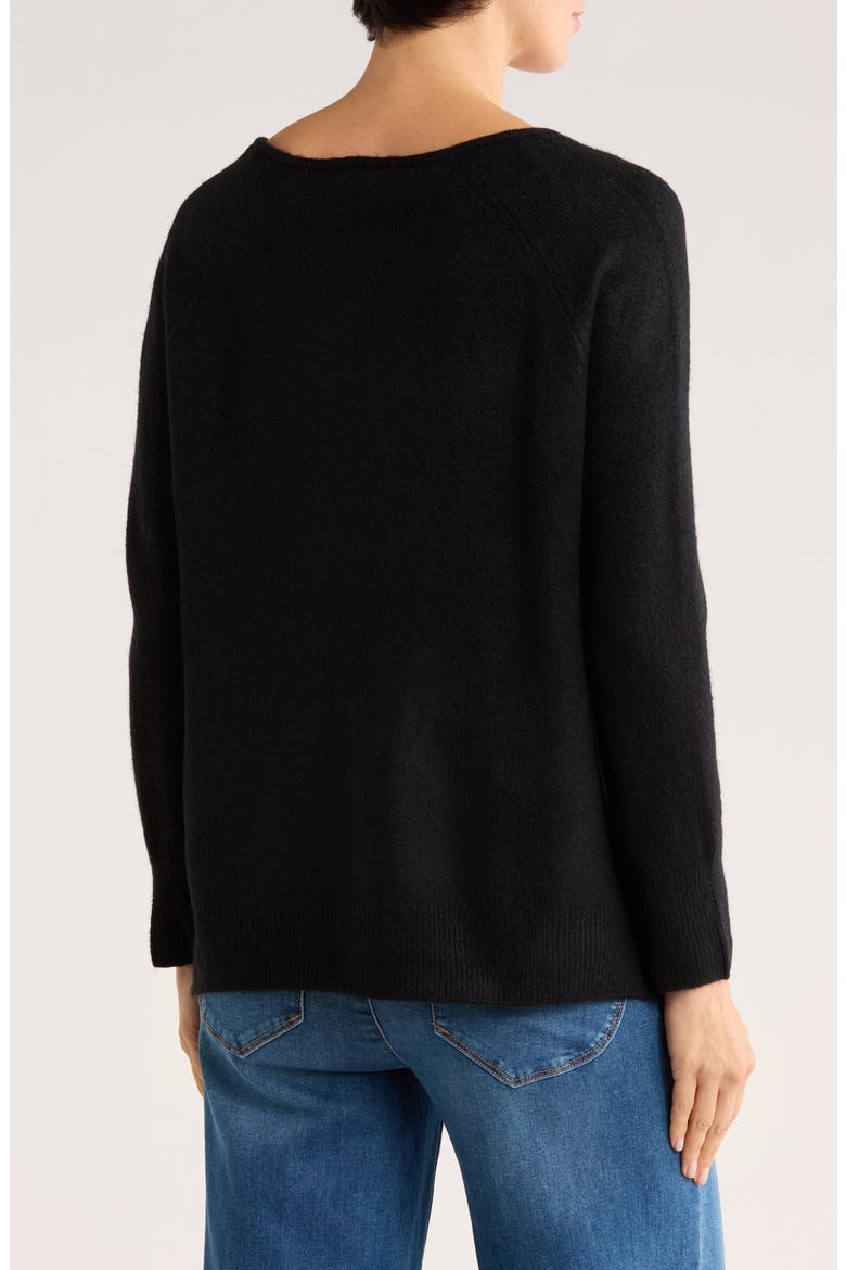 V-Neck Sweater, Alternate, color, RICH BLACK