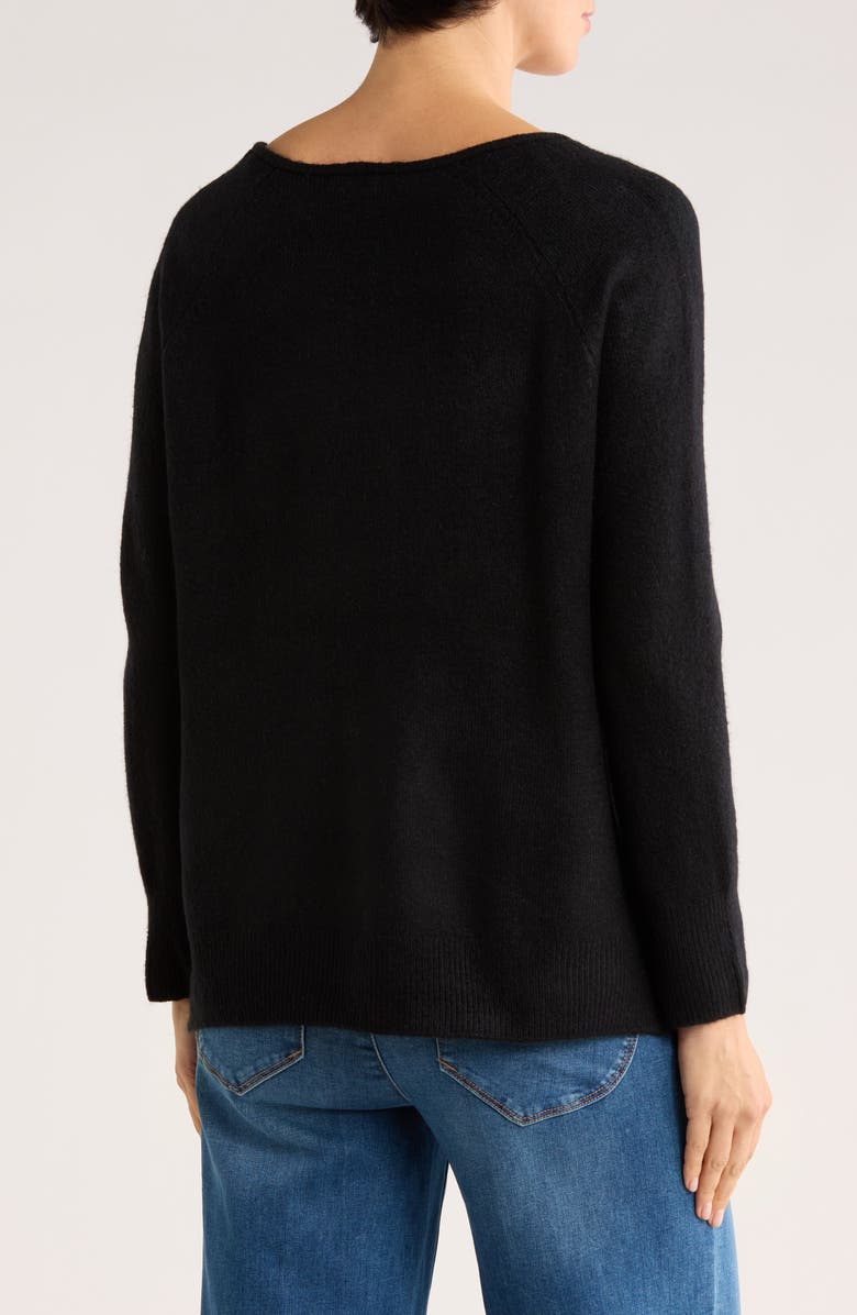 Halogen<sup>®</sup> V-Neck Sweater, Alternate, color, Rich Black