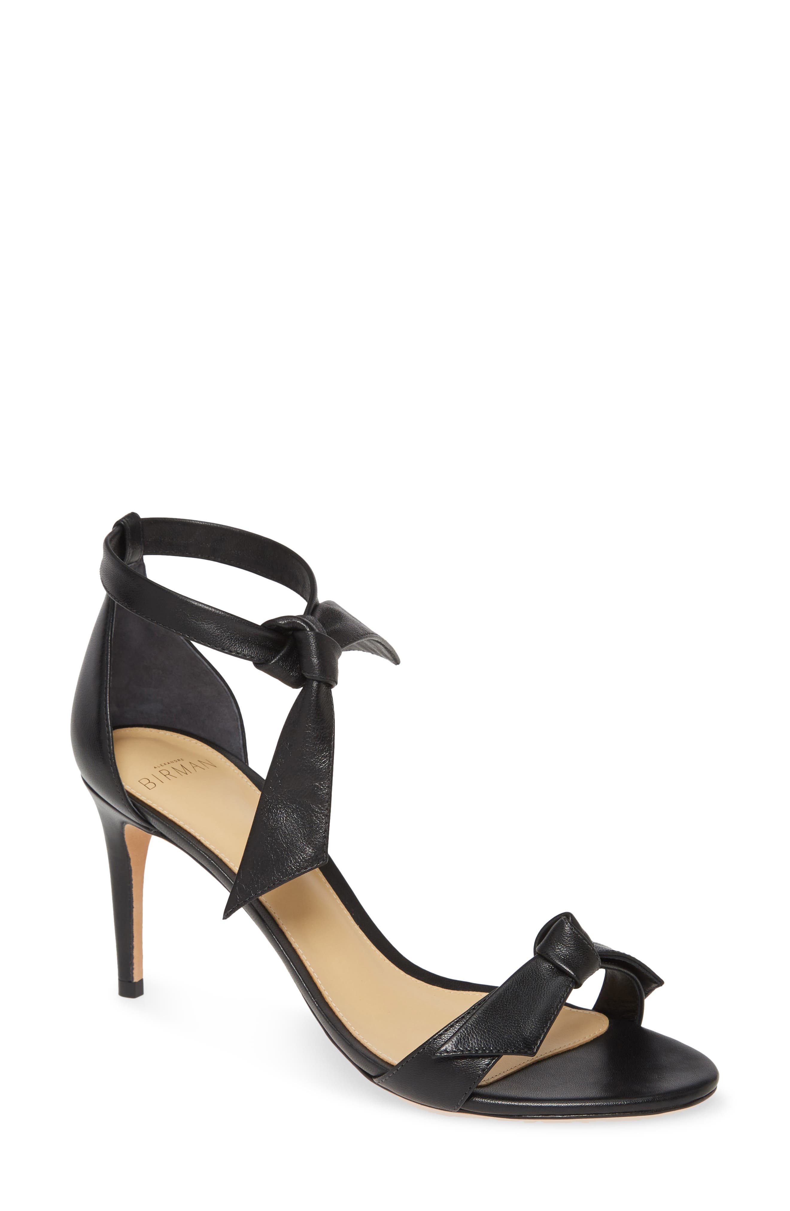 Alexandre Birman Clarita Ankle Tie Sandal, Main, color, Black Leather