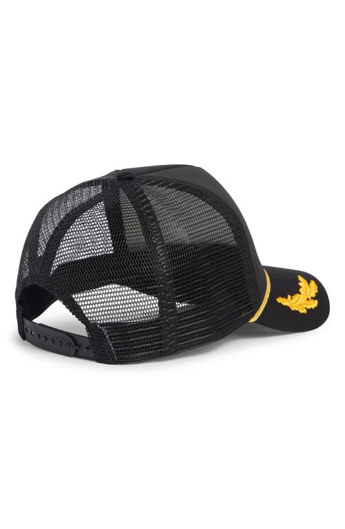 David & Young Oak Leaf Mesh Trucker Cap In Black
