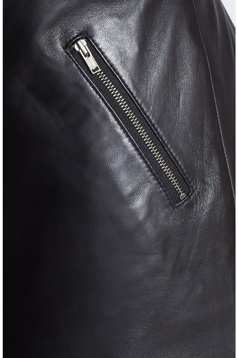 Leather & Ponte Knit Shift Dress, Alternate, color, BLACK