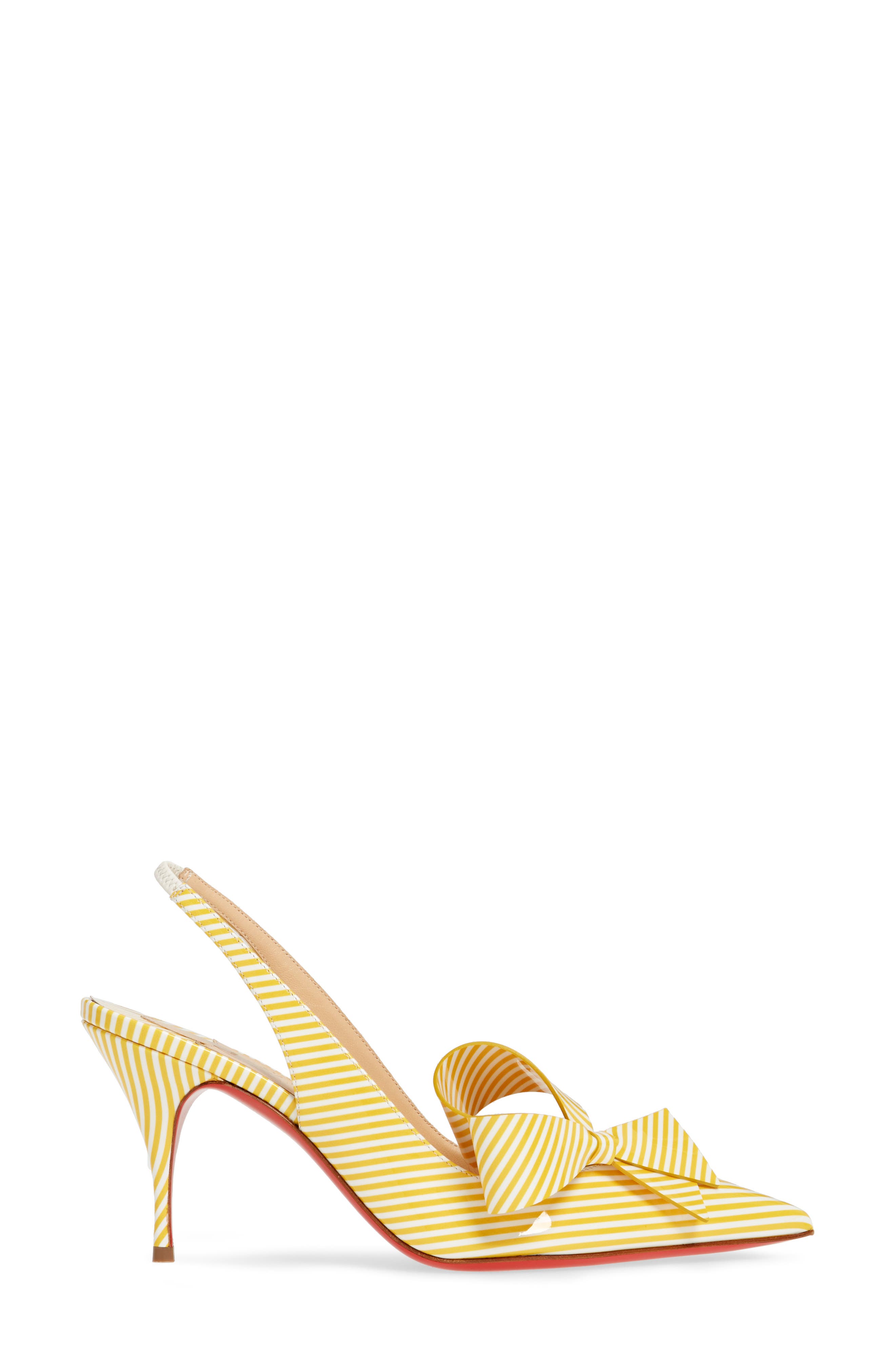 Christian Louboutin Clare Bow Pointed Toe Slingback Pump, Alternate, color, 