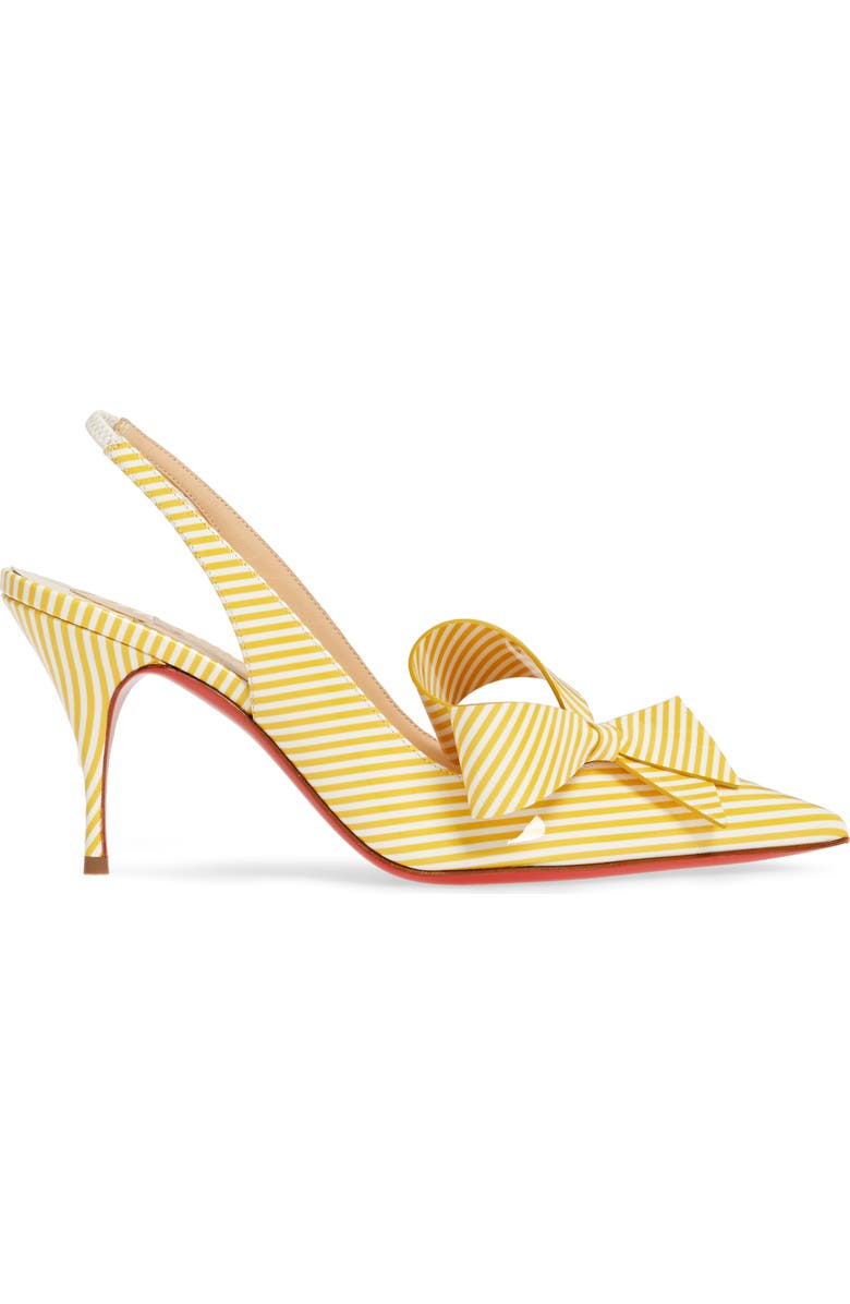 Christian Louboutin Clare Bow Pointed Toe Slingback Pump, Alternate, color,