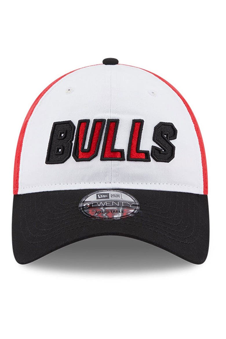 Men's New Era  White/Black Chicago Bulls Back Half 9TWENTY Adjustable Hat, Alternate, color, White