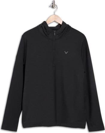Heathered Quarter Zip Hooded Pullover