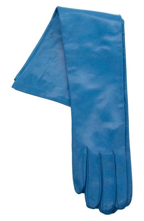 Portolano Silk Lined Leather Gloves In Blue