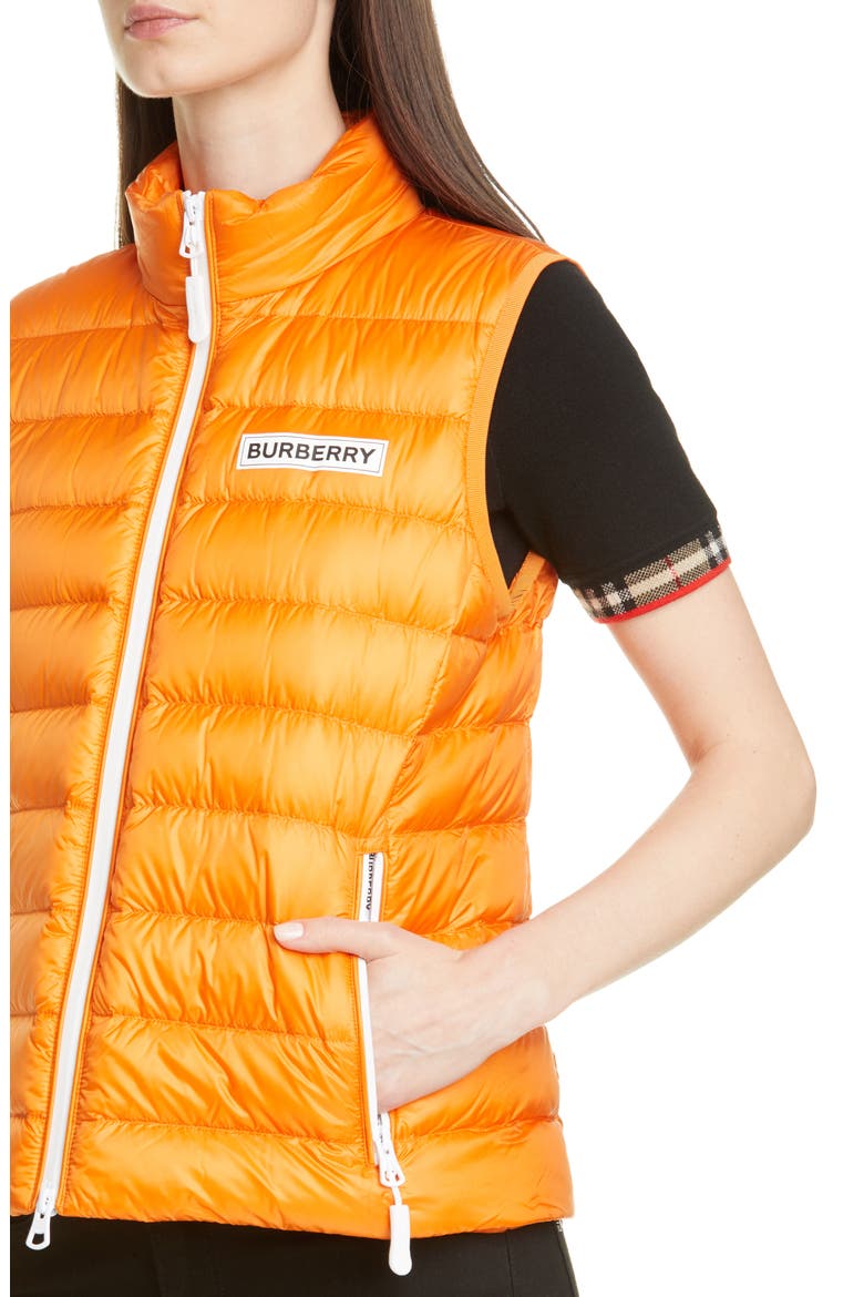 Darlington Logo Print Down Puffer Vest, Alternate, color, BRIGHT ORANGE
