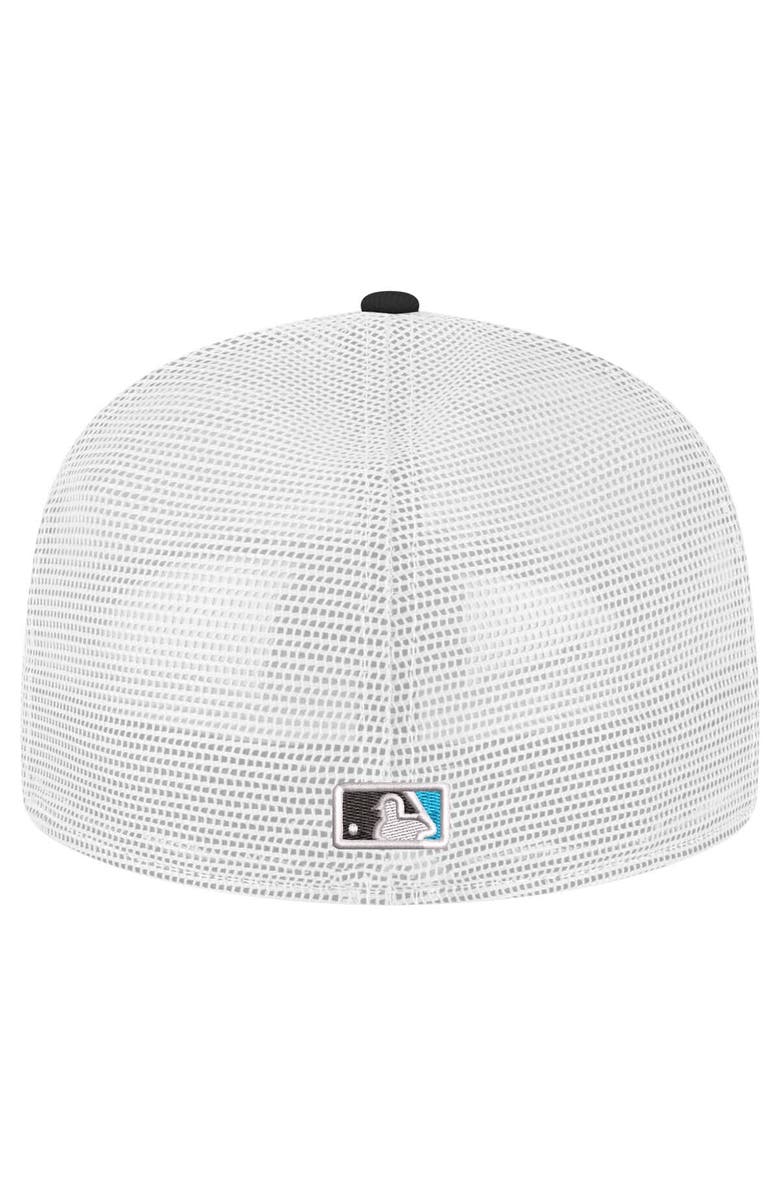 New Era Men's New Era Black Miami Marlins Team Color 59FIFTY Trucker Fitted Hat, Alternate, color, 