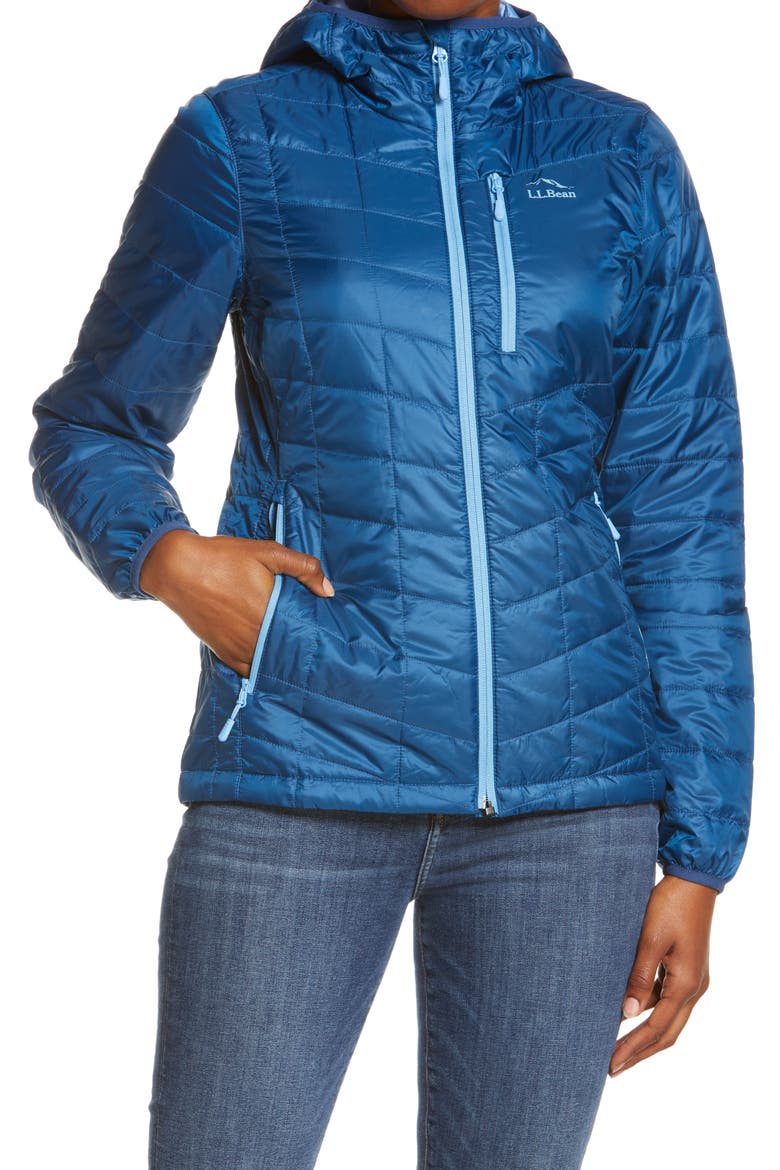 PrimaLoft® Packaway Water Resistant Hooded Jacket, Alternate, color, DARK MARINE BLUE
