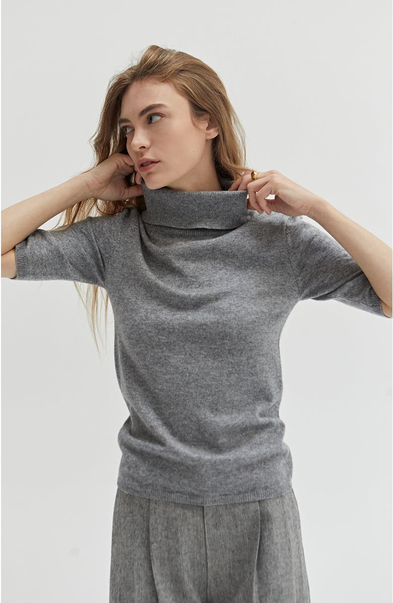 CRESCENT Short Sleeve Turtleneck Sweater, Alternate, color,