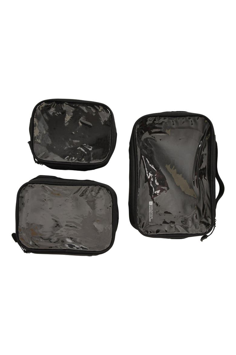 Clear Travel Toiletry Bag Set, Main, color, Black