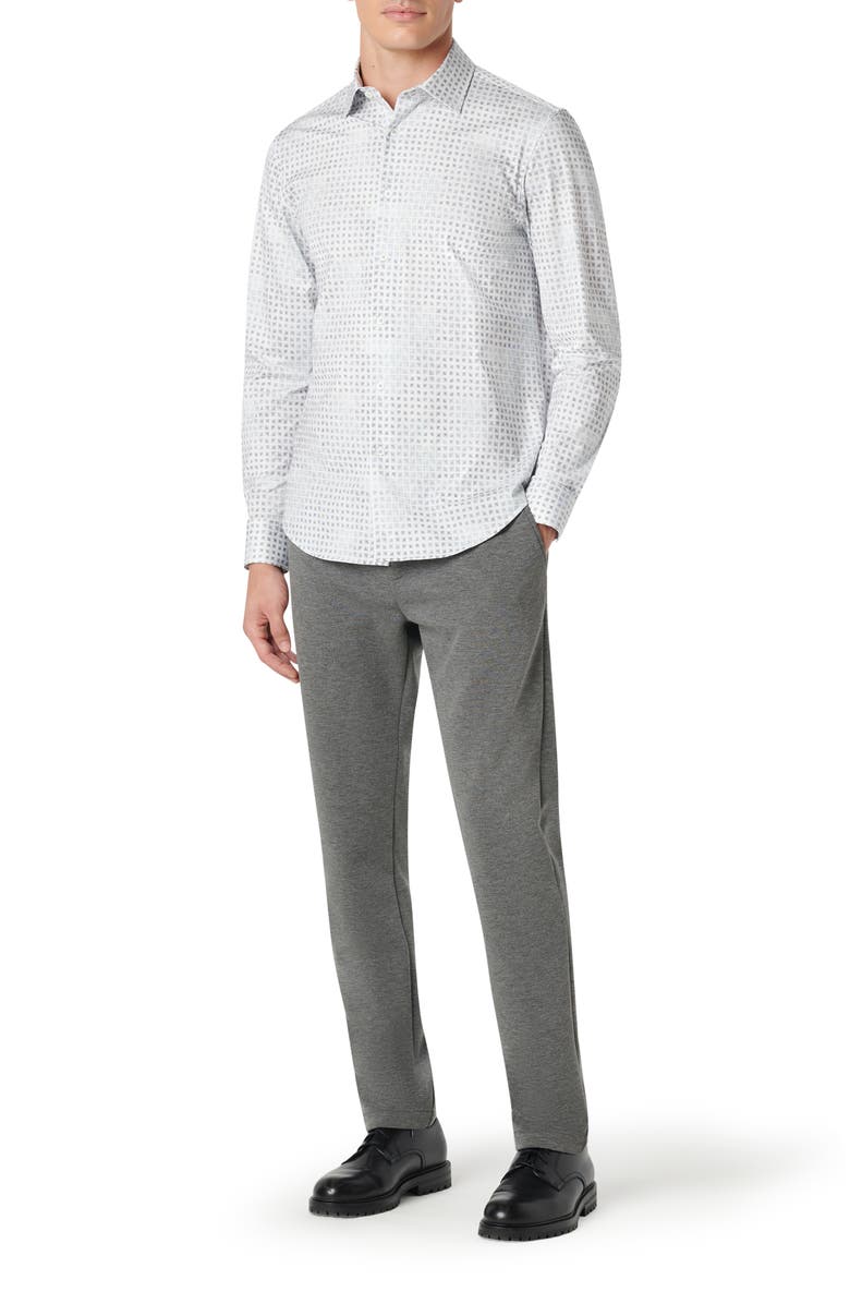 Bugatchi James OoohCotton<sup>®</sup> Geometric Print Button-Up Shirt, Alternate, color, Turquoise