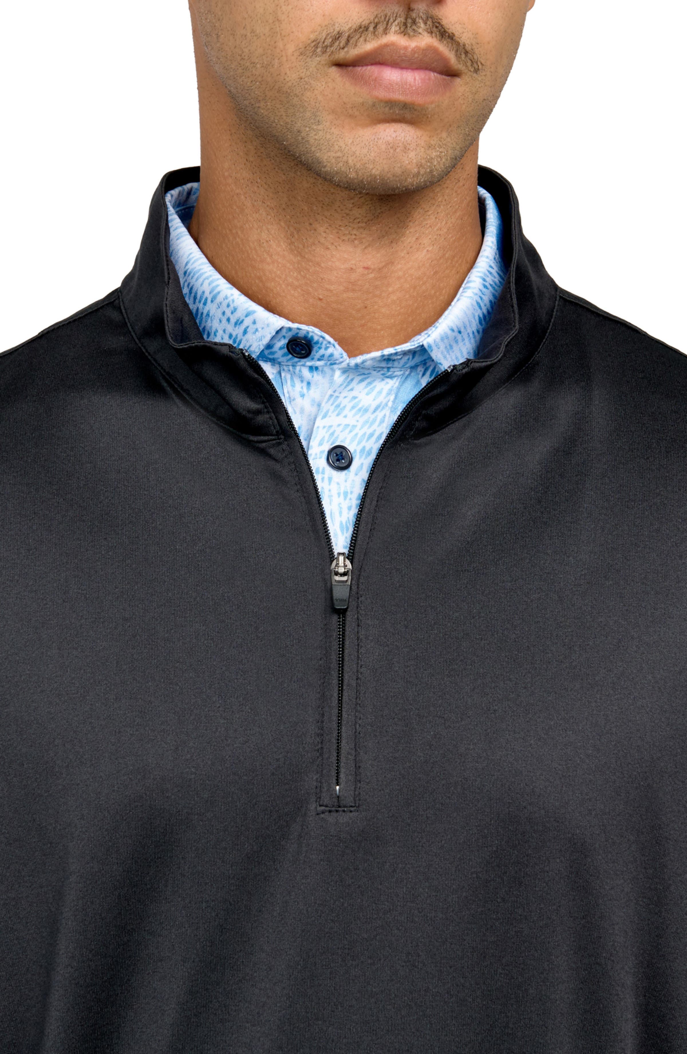 Regular Fit Melange Recycled Performance Quarter Zip - image 4