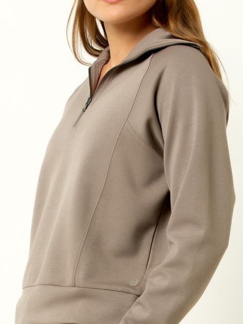 Single Stitch Ultra Soft 1/4 Zip Pullover In Brown
