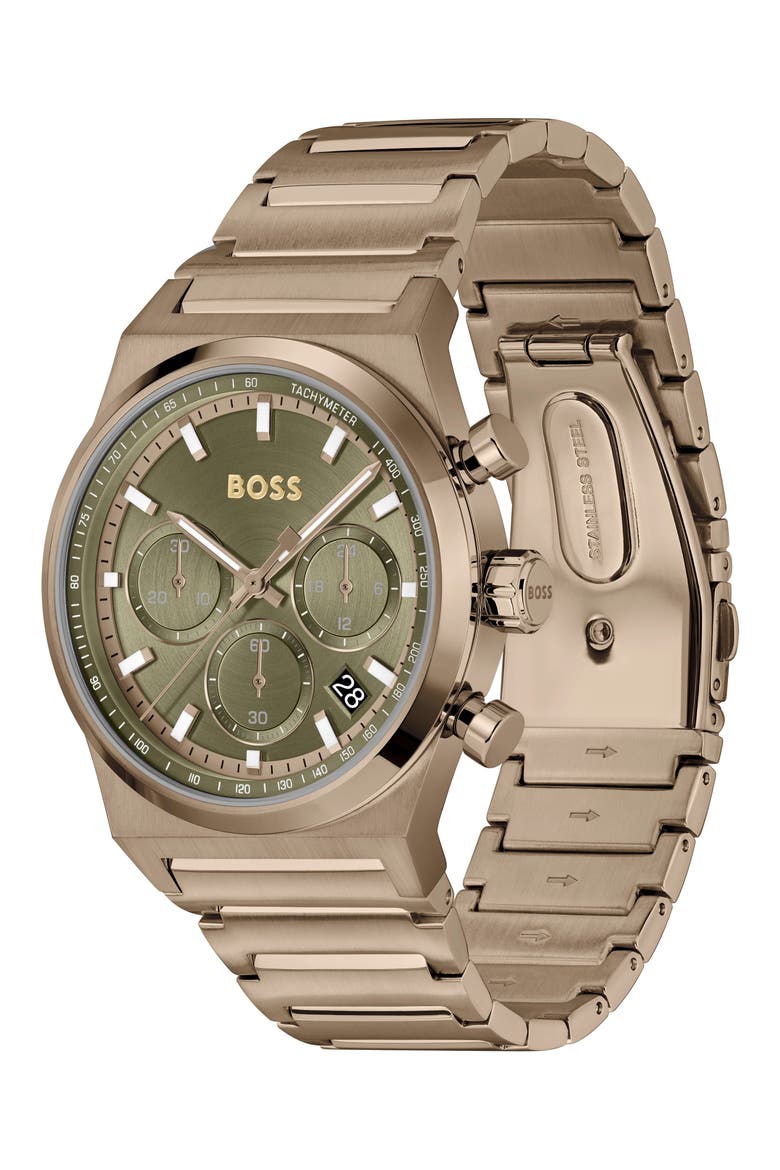 Candor Chronograph Bracelet Watch, 41mm, Alternate, color, OLIVE GREEN