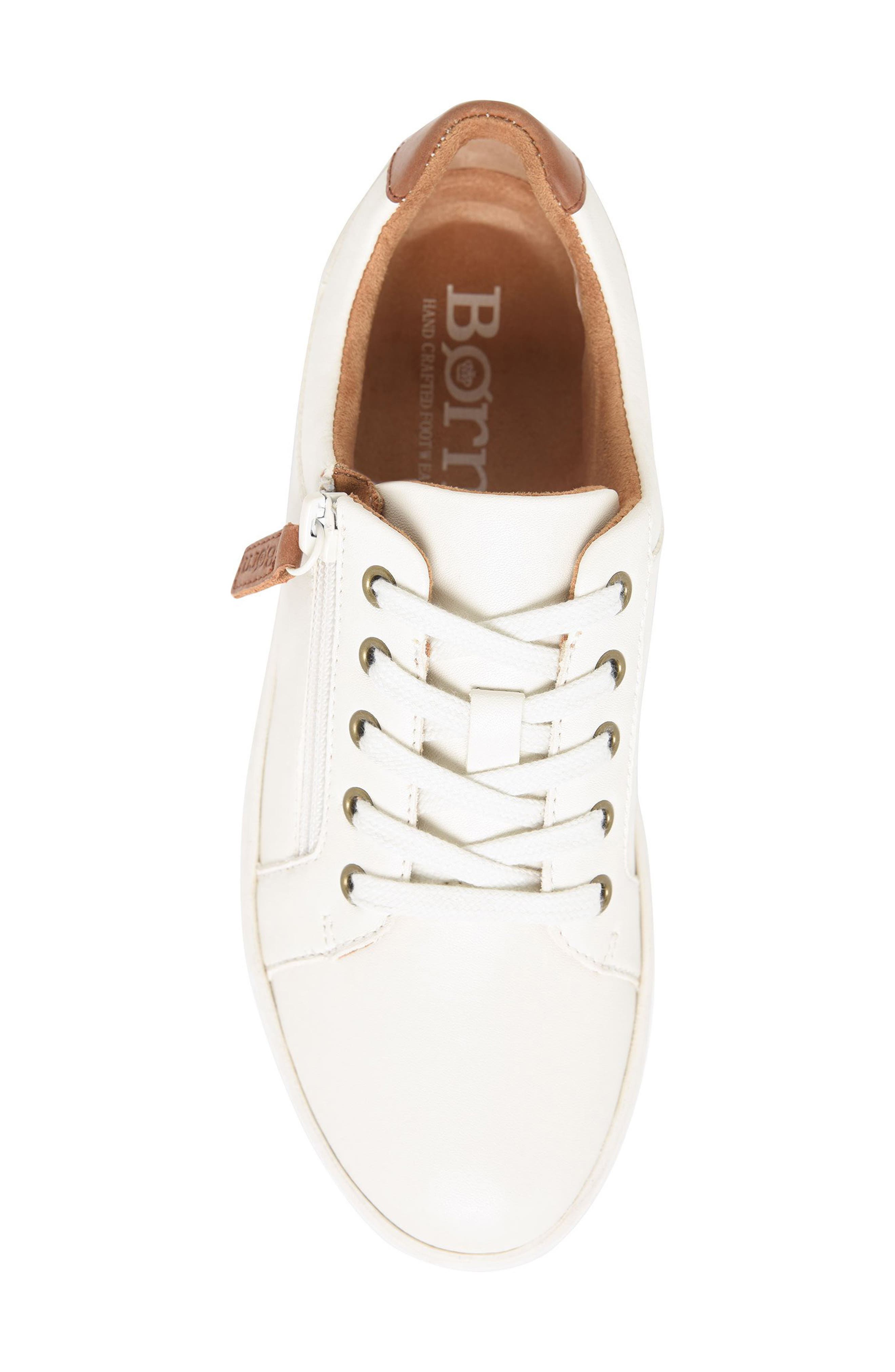 Moxie Zip Sneaker, Alternate, color, CREAM WHITE LEATHER
