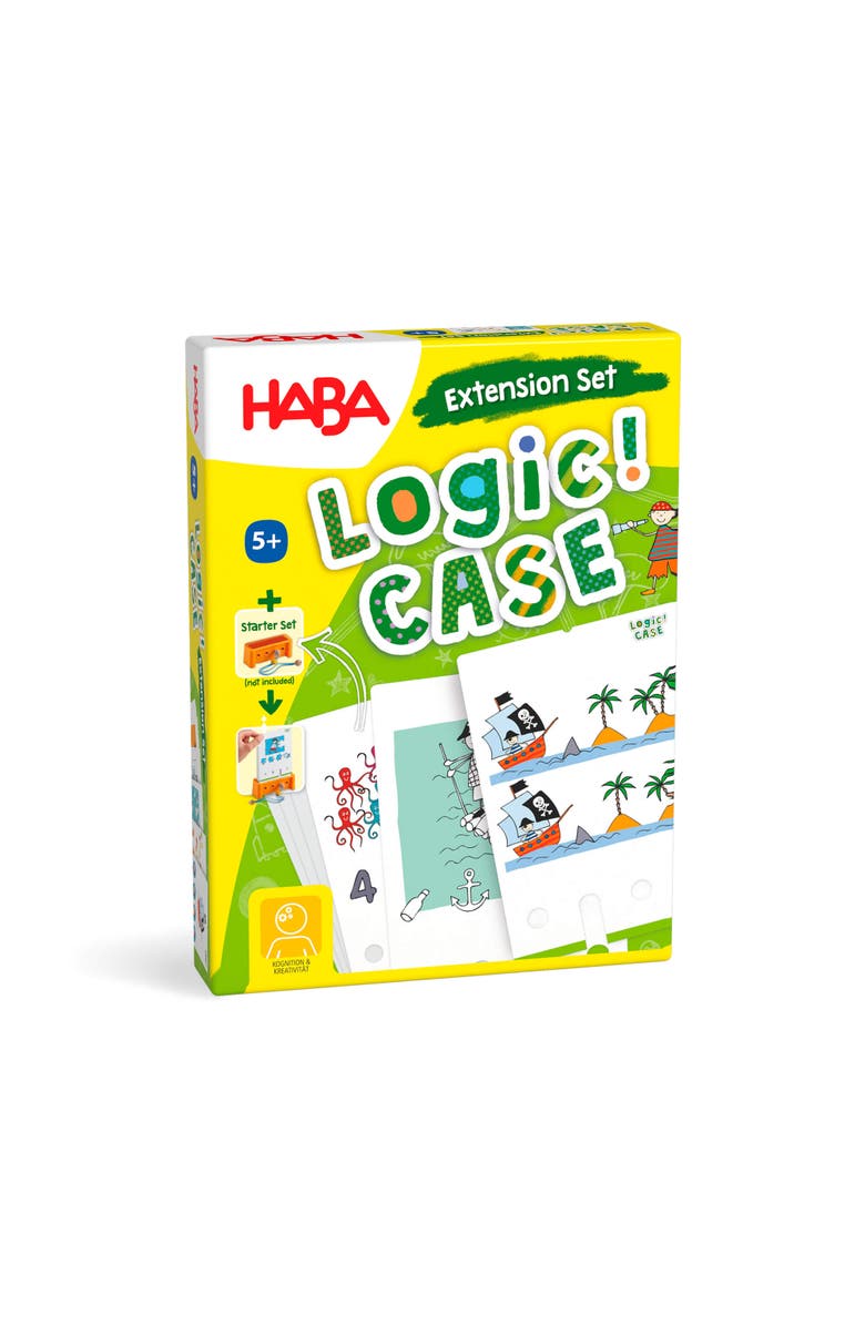 HABA Logic Case Extension Set Pirates for Ages 5+ Travel Games, Flash Cards for Kids, Brain Teaser Puzzle Games & Cool Card Games for Kids, Alternate, color, Yellow Multi