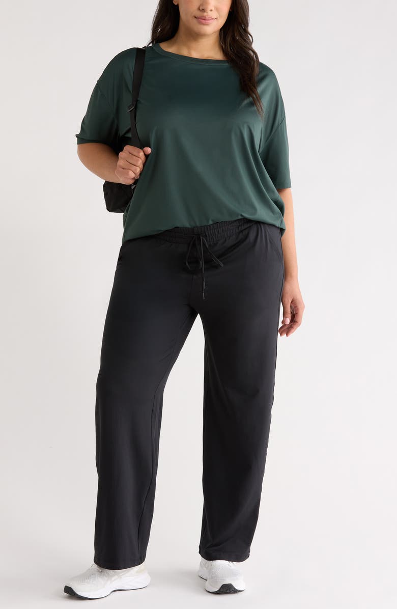 Zella Move In Straight Leg Sweatpants, Alternate, color, Black