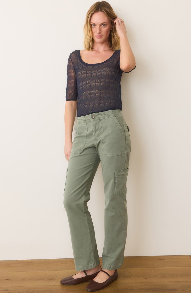 Marine Layer Alana Pointelle Stitch Sweater, Alternate, color, Mood Indigo