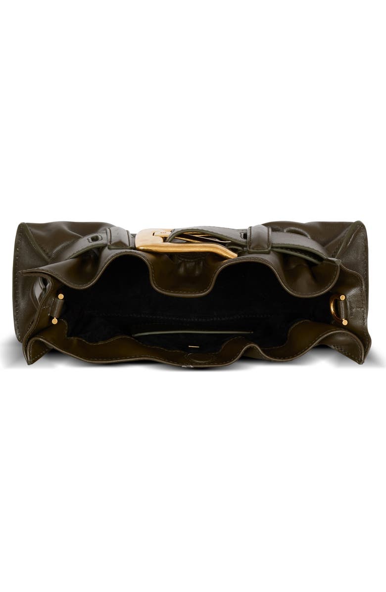 Balmain Mini Anthem Shoulder bag in calfskin leather, Alternate, color, Khaki