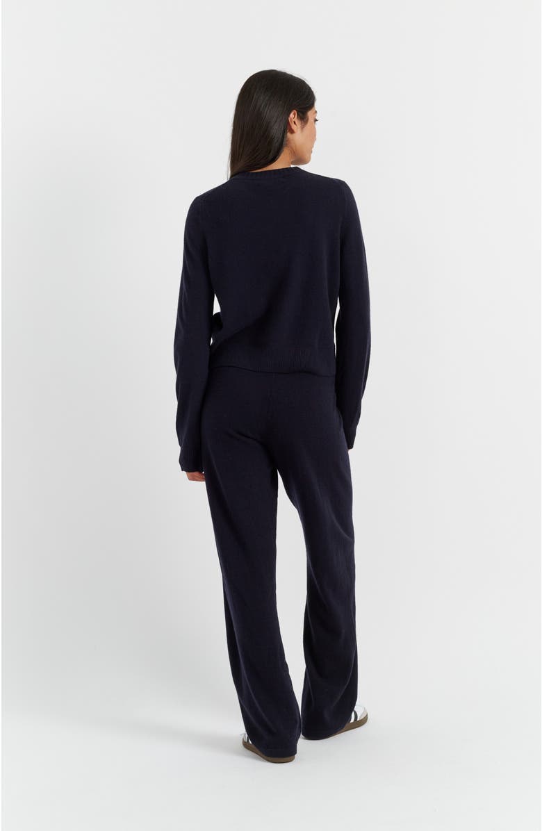 Chinti & Parker Wool Cashmere Blend Crew Neck Cropped Cardigan, Alternate, color, Black