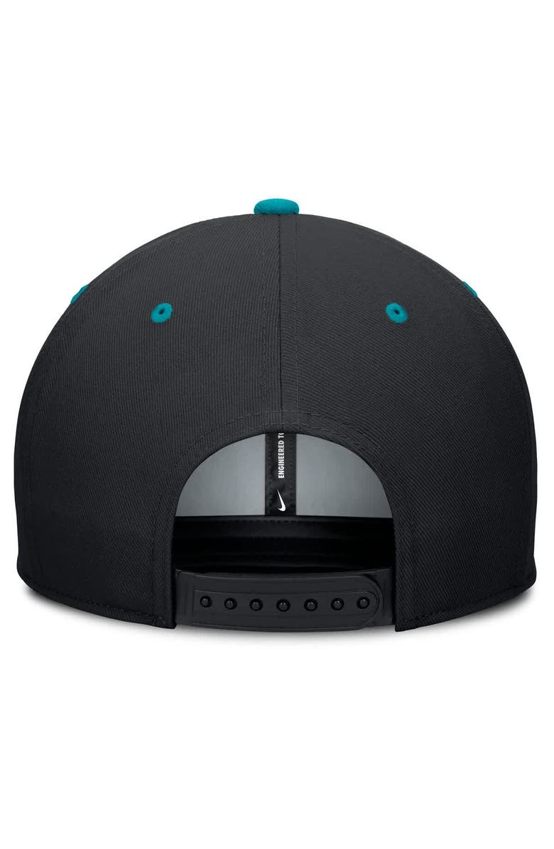 Nike Men's Nike Black/Teal Florida Marlins Cooperstown Collection Pro Dri-FIT Snapback Hat, Alternate, color, Black