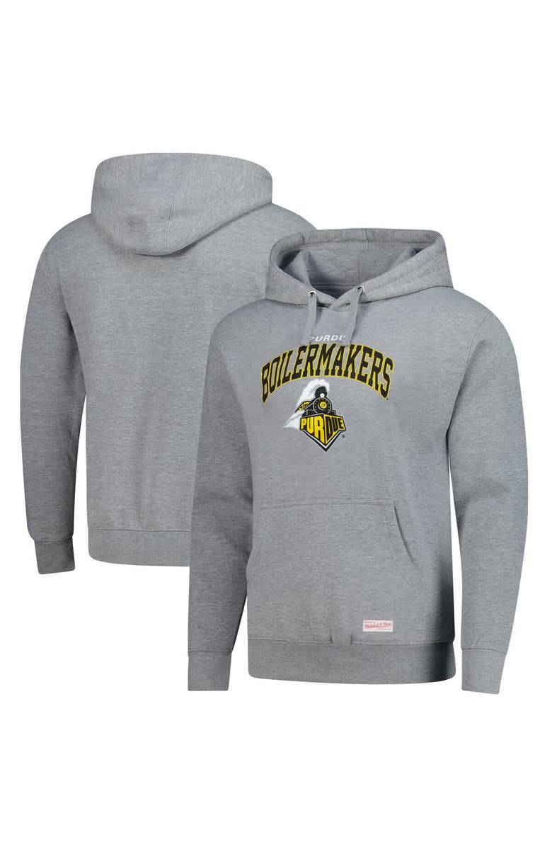 Mitchell & Ness Men's Mitchell & Ness  Heather Gray Purdue Boilermakers Classic Arch Pullover Hoodie, Alternate, color, Heather Gray